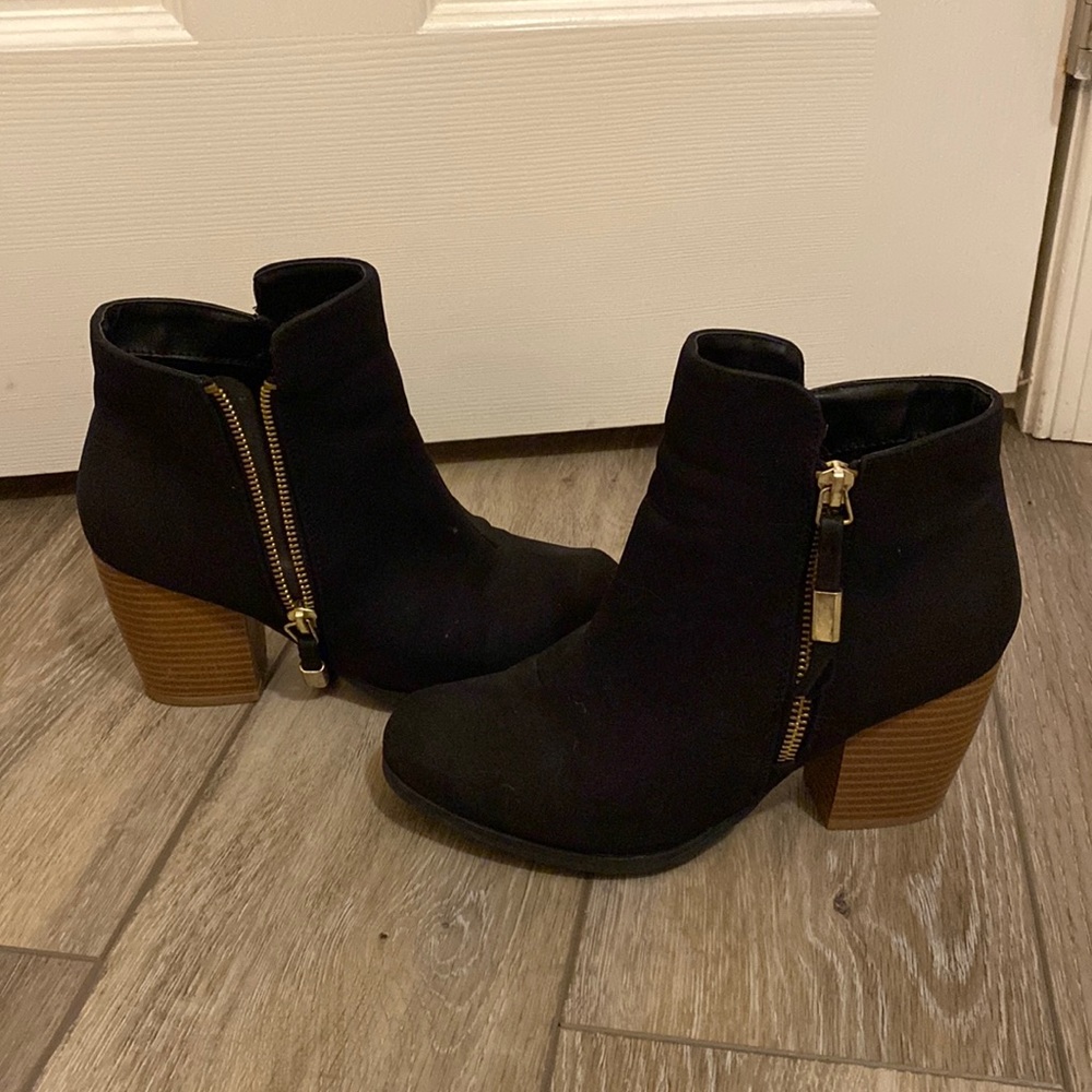 black ankle booties